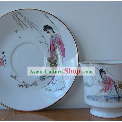 Chinese Old Jingde Town Ceramics Tea Set-Lin Daiyu