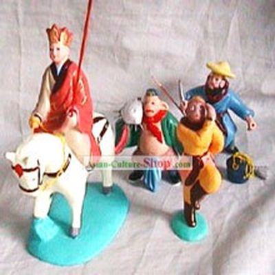 Chinese Classic Clay Figurines Zhang-West Journey