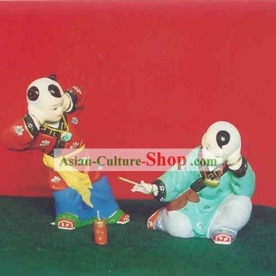 Hand Painted Sculpture Arts of Clay Figurine Zhang-Playing Fireworks to Celebrate New Year