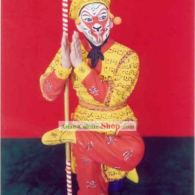 China Hand Painted Sculpture Art of Clay Figurine Zhang-Hero Sun Wukong