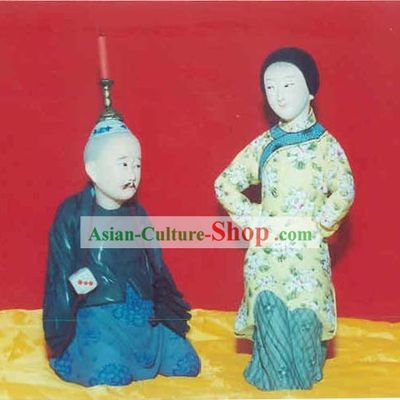 Hand Painted Sculpture Arts of Clay Figurine Zhang-Punishing Husband