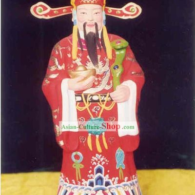 Chinese Hand Painted Sculpture Art of Clay Figurine Zhang-Plutus