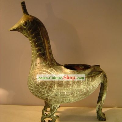 Chinese Classic Archaize Bronze Ware-Palace Bird Statue