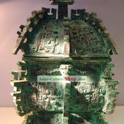 Chinese Classic Archaize Bronze Ware-Square Yi