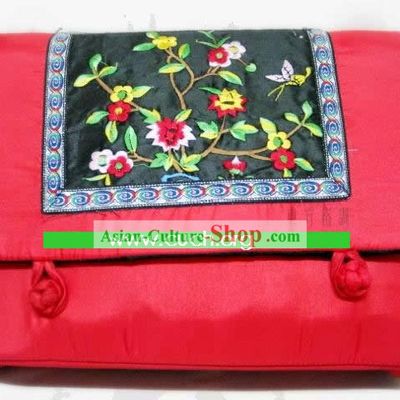 Chinese Classic Lucky Red Handmade Embroidery Silk Bag