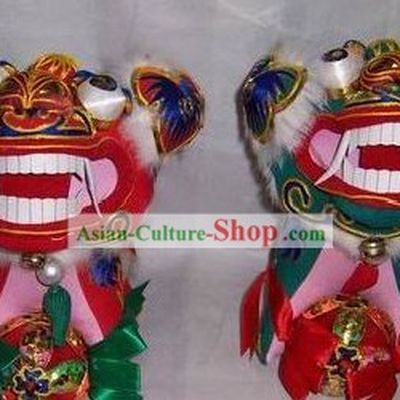 Chinese Handmade Folk Happy Lion Pair