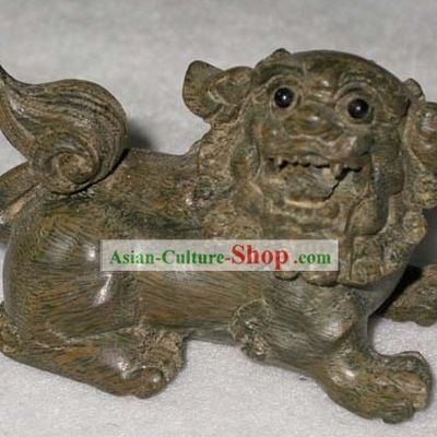Chinese Classic Hand Carved Wood Lion