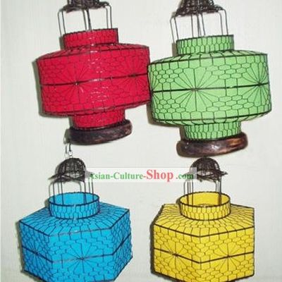 Large Chinese Traditional Silk Iron Lantern