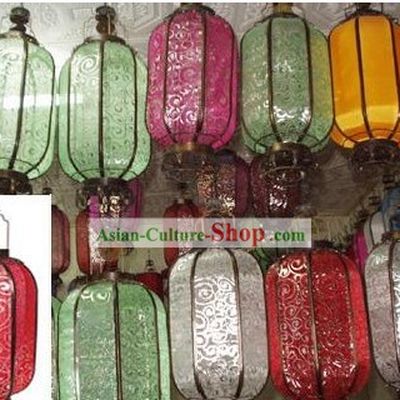 Large Chinese Traditional Silk Iron Lantern