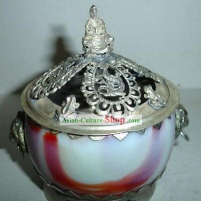 Chinese Traditional White and Silver Censer