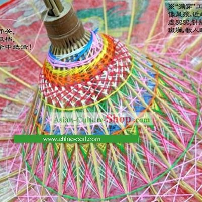 Chinese Ancient Full Knitting Palace Dragon and Phoenix Decoration Umbrella