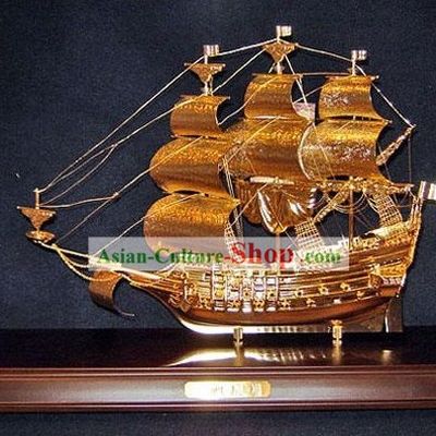 24K Gild Sailing Boat Business Affairs Gift