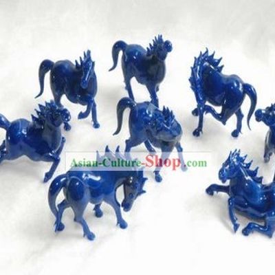 Chinese Classic Coloured Glaze Works-Eight Horses