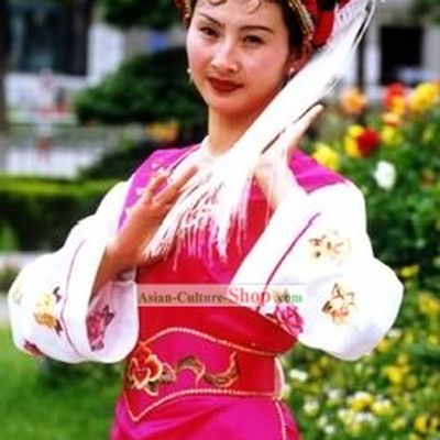 Chinese Bai Minority Folk Dance Costumes Complete Set