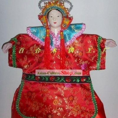 Chinese Classic Hand Puppet-Beautiful Bride in Traditional Red Wedding Costumes