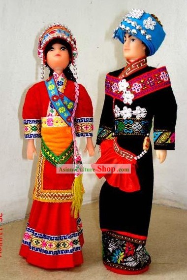 Chinese Traditional Yunnan Folk Minority Dolls 100 Pairs