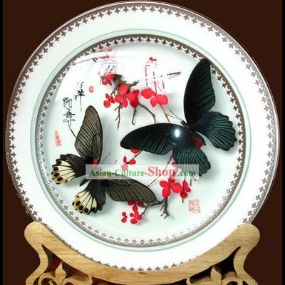 Yunnan Butterfly Porcelain Decoration Plate Handicraft