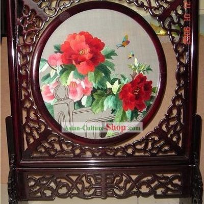 Chinese Classic Double-Sided Embroidery Handicraft-Riches and Honour Peony
