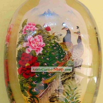 Chinese Classical Snuff Bottle With Inside Painting-Peacock Princess
