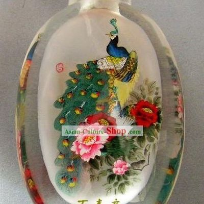Chinese Classical Snuff Bottle With Inside Painting-Peacock King