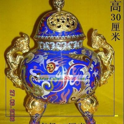 Chinese Stunning Palace Cloisonne Collectible-Censer