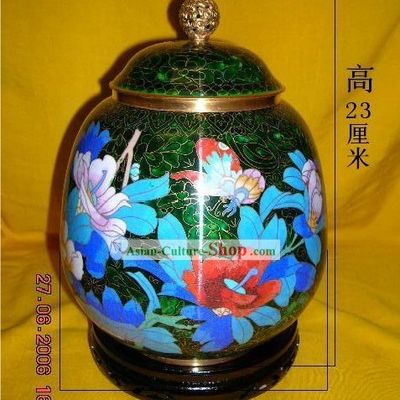 Chinese Stunning Palace Cloisonne Collectible Flowery Jar