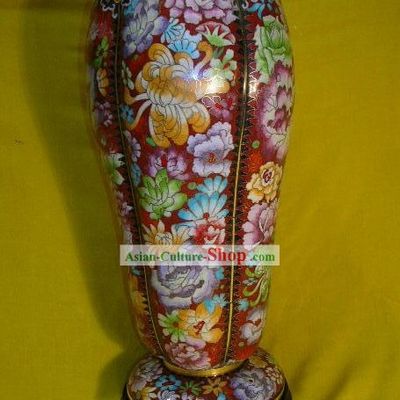 Chinese Stunning Flowery Design Cloisonne Vase