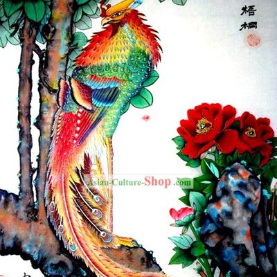 Chinese Traditional Painting with Meticulous Detail-Lucky Phoenix