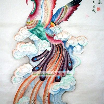 Chinese Traditional Painting with Meticulous Detail-Rising Phoenix