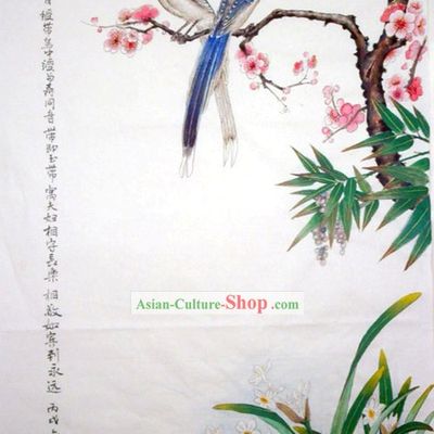 Chinese Traditional Painting with Meticulous Detail-Thrush