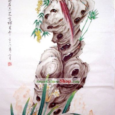 Chinese Traditional Painting with Meticulous Detail Painting-Longevity Sign