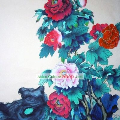Chinese Traditional Painting with Meticulous Detail Painting-Peony Richness