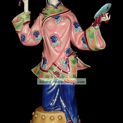 Chinese Stunning Porcelain Collectibles-Ancient Woman Be Enraptured