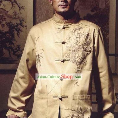 Hand Made Mandarin Dragon and Bamboo Blouse