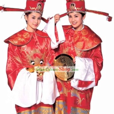 Traditional Chinese Cai Shen Money God Costume Complete Set