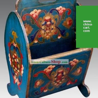 Chinese Classic Blue Treasure Flower Newspaper Box