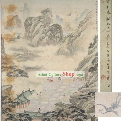 Chinese Old Painting by Famous Painter Chai Shenghua-Dragon Playing with Water