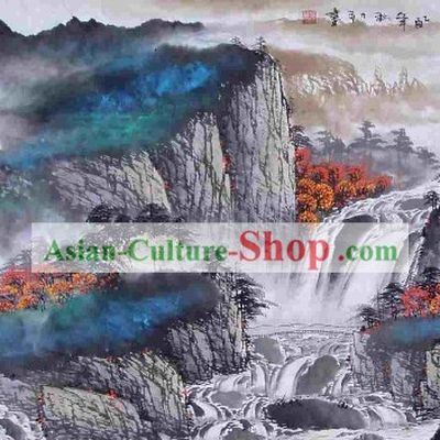 Traditional Chinese Painting by Tang Like-Autumn Frost Mountain