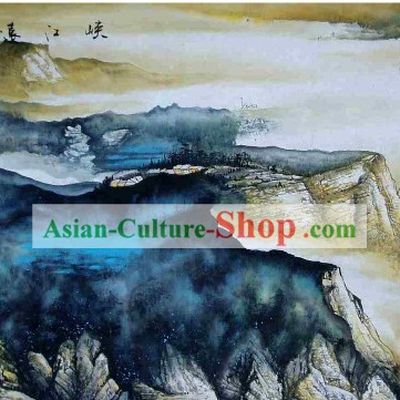 Large Traditional Chinese Painting by Shi Yiren-Sailing