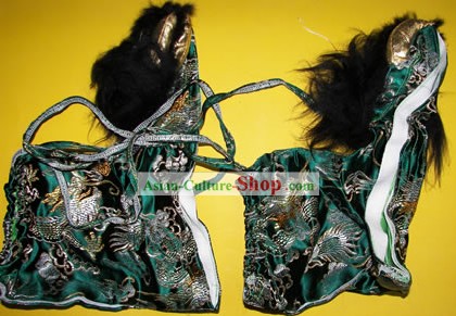 8 Pairs of Chinese Classic Southern Lion Dance Fur Shoes Covers (one pair)