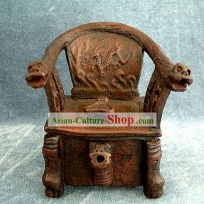Chinese Ancient Zisha Dragon Chair Kettle(Pot)