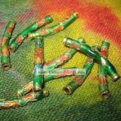 50 Pieces Chinese Classic Long Cloisonne Beads