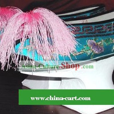 Chinese Ancient Traditional Embroidery Shoes of Beijing Opera for Woman