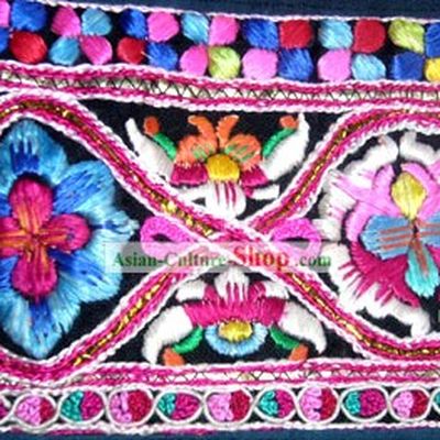 Chinese Delicate Hand Embroidered Long and Wide Colors Belt for Woman