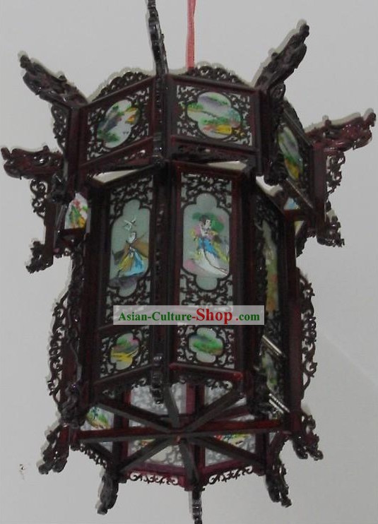 Chinese Hand Made Oil Painting Palace Ceiling Lantern(Lamp)-Ancient Beauties