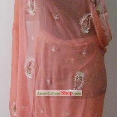 Indian Hand Embroidered Silk Long Cape