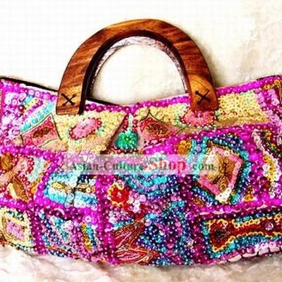 Indian Rainbow Hand Embroidered Handbag
