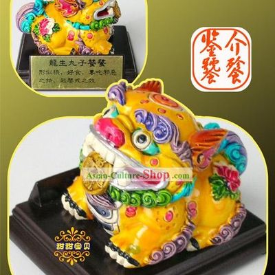 Chinese Classical Cochin Ceramics Statues Nine Sons of the Dragon-Tao Tie