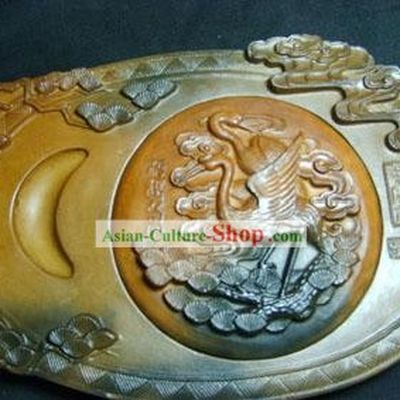 Chinese Well-known Chen Clay Crane Inkstone
