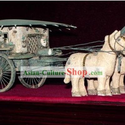 Chinese Terra Cotta Warriors Statue Artwork Set(two pieces)